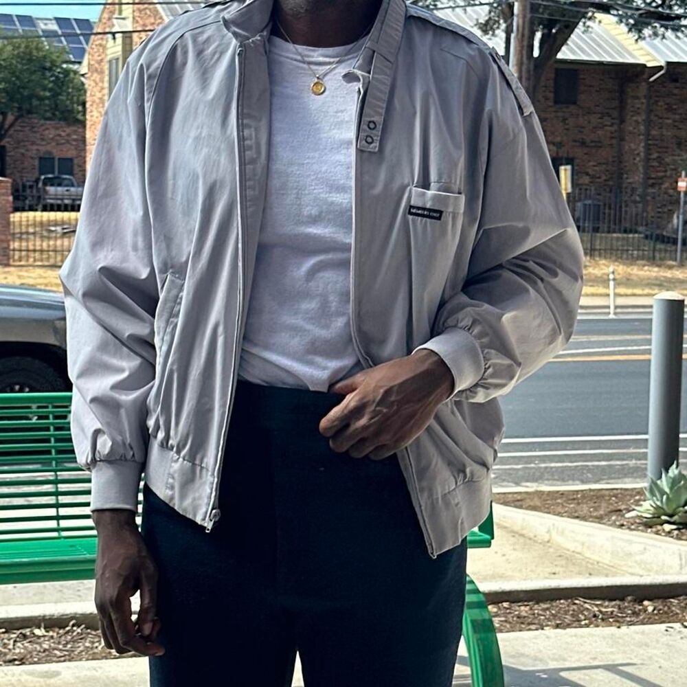 members only gray bomber jacket